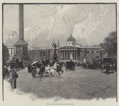 Uitzichten in Londen, Trafalgar Square door George L. Seymour